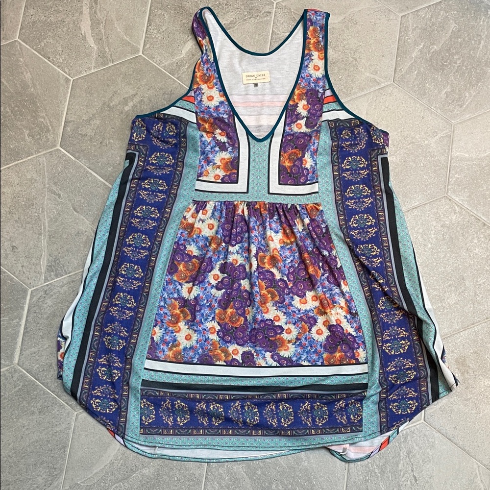 Anthropologie Jarmila Tunic by Dream Daily | Mixed Floral & Geometric | Size M